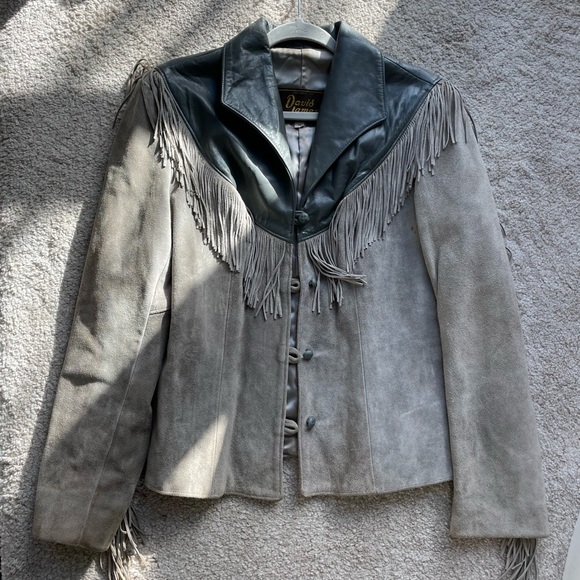 Grey fringe jacket - Picture 1 of 4
